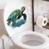 Наклейка на унитаз с мультяшной ползающей черепахой, съемная самоклеящаяся Водонепроницаемая ПВХ, настенная наклейка для гостиной, ванной комнаты, украшение для крышки унитаза