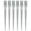 Day and Night - Day and Night Ground Spikes 6 Pcs Silver Galvanized Steel 7x7x75 Cm