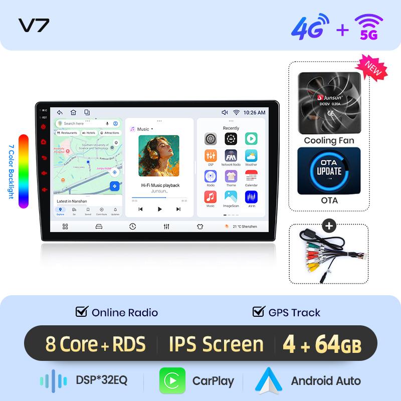 Junsun Wireless Carplay Android Auto Car Radio for Seat Ibiza 6J 2009-2013 Gps Intelligent Systems Stereo Multimedia Autoradio