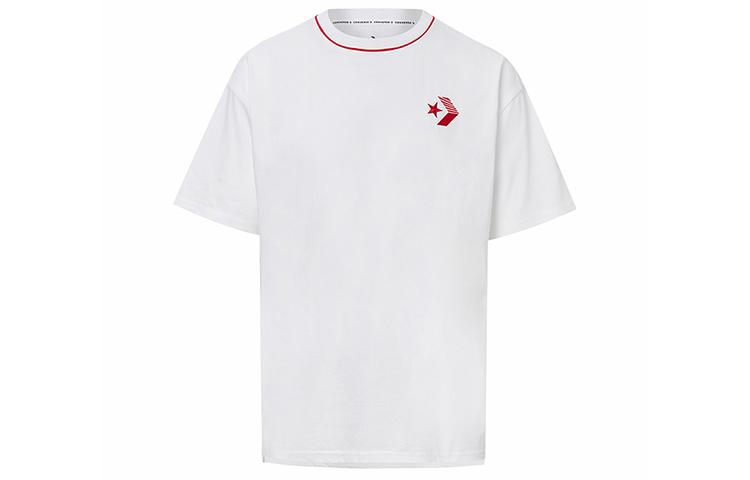 Converse T Shirts Men's White Crew Neck Moderate Straight Fit 10020887-A02