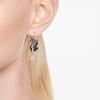 Swarovski Swan Drop Earrings Swan/Black/Rose Gold-tone Plated