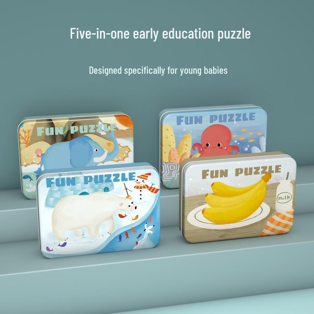 Подарочная коробка с пазлом для малышей и детей ясельного возраста с животными: Развивающая когнитивная игрушка для раннего обучения