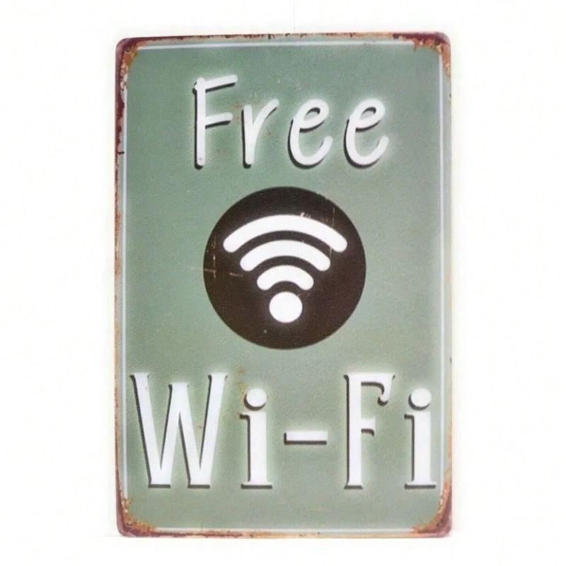 Бесплатный Wi-Fi Отель Бизнес Металлическая Вывеска Винтажная Жестяная Табличка Настенный Декор Кафе Бар Интерьерный Орнамент