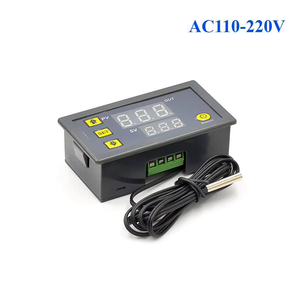 1 шт. W3230 Цифровой терморегулятор DC 12V/24V/AC100-220V, светодиодный дисплей, термостат с переключателем нагрева/охлаждения, датчик NTC
