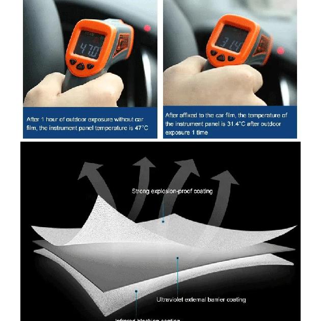 50X300cm Super quality high heat resistant car glass IR100% nano ceramic solar tint window film 5%~75%VLT