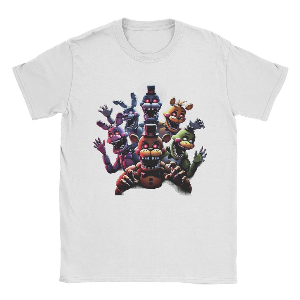 Five Nights At Freddys Аниматроники Готовы Напугать Хлопковая Футболка Унисекс Летняя Уличная Одежда Футболки С Круглым Вырезом Оверсайз Одежда