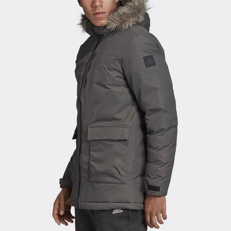 adidas Xploric Parka ветрозащитная теплая хлопковая куртка с капюшоном мужская верхняя одежда серо-зеленый DZ1432
