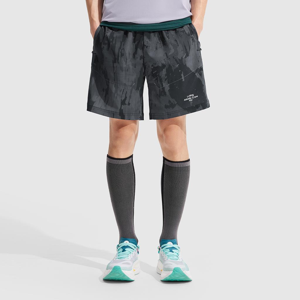 Li Ning Fitness Series Повседневные быстросохнущие прохладные удобные влагоотводящие дышащие универсальные прямые спортивные шорты со средней посадкой AKSV299-5