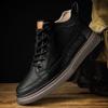 FashionSpring Autumn Mens Genuine Leather Ankle Boots Black Sneakers High Top Skate Shoes Men Casual Footwear Handmade Luxury Boots Man