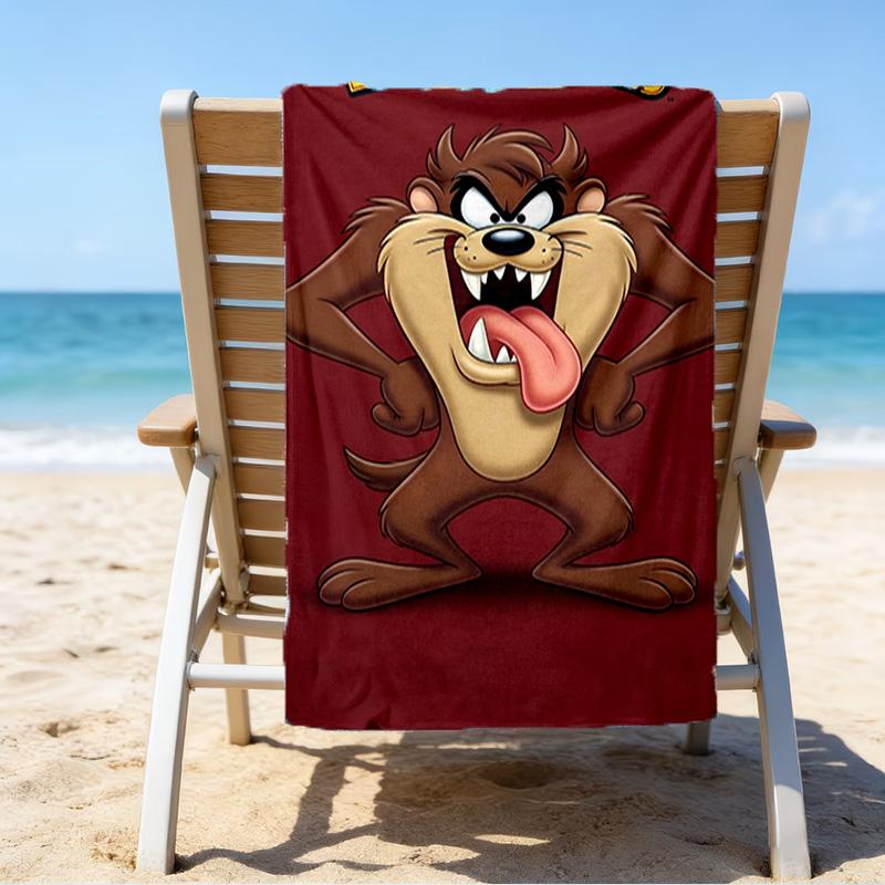 Taz-Mania Devil's Roar Quick-Dry Microfiber Beach Towel Super Soft & Absorbent for Bath, Beach, Travel Bath Time Accessory, Fan gifts