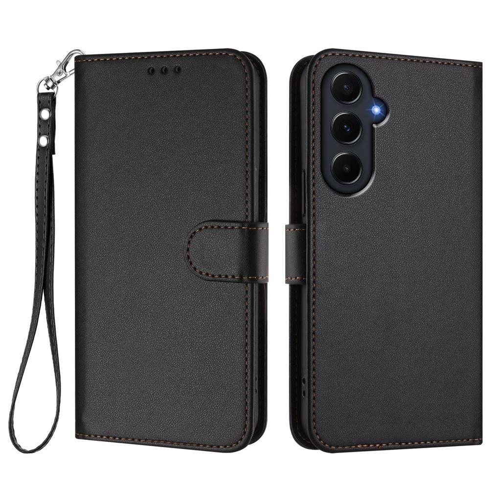 For Samsung Galaxy A55 5G Leather Case Wallet Stand Phone Cover with Wrist Strap