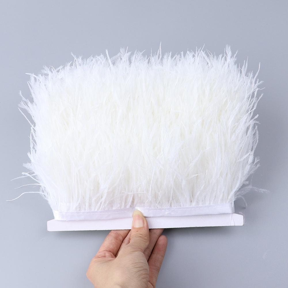 Dyed Ostrich Feather Trim Ribbon Fringe 6-8Cm Wedding Decoration Fluffy Feathers Dress Sewing Clothing 1/5/10Meter Plume Decor