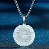 Qiming Sun God Helios Ancient Greek Goddess Pendant Stainless Steel Amulet Necklace