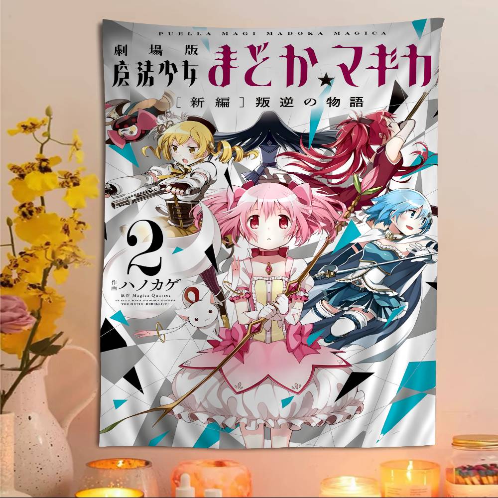 Puella Magi Madoka Magica Печатный Большой Настенный Гобелен Искусство Научная Фантастика Комната Домашний Декор Декор Покрывало