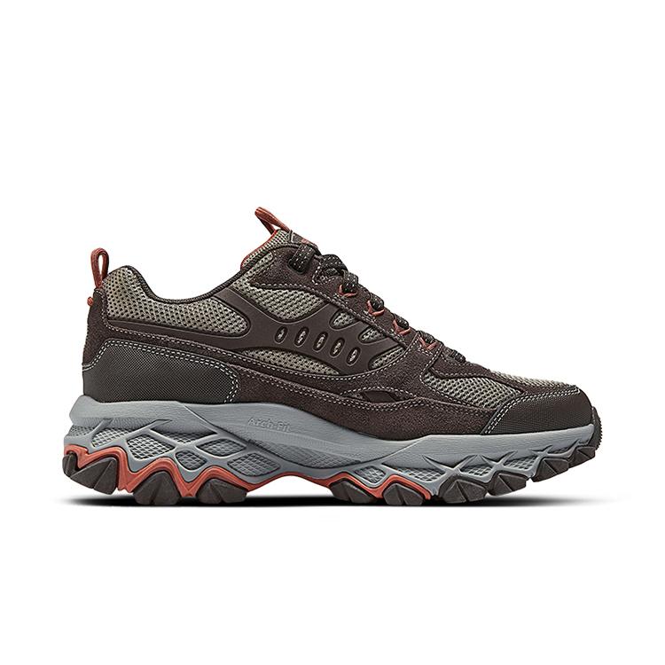 Skechers Мужские спортивные кроссовки с толстой подошвой для улицы, легкие, универсальные, для commuting, средняя высота, легкие походные кроссовки для улицы, мужские кеды, коричневые 237357-BRN