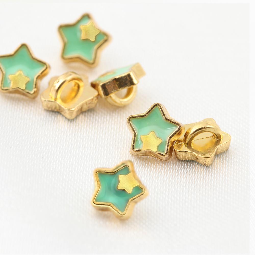 Printed Pattern Decoration DIY Doll Clothes Metal Buckles Clothing Sewing Buckle Mini Buttons