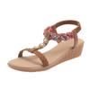 Summer String Bead Wedge Sandals 2025 New Women's Shoes Elastic Band Women's Sandals Fashion Color Matching Casual Sandals Women