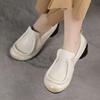 Женские кроссовки, летняя обувь, натуральная кожа, лоферы, слипоны, полые, 2025, новые, ручной работы, нескользящие кроссовки на платформе