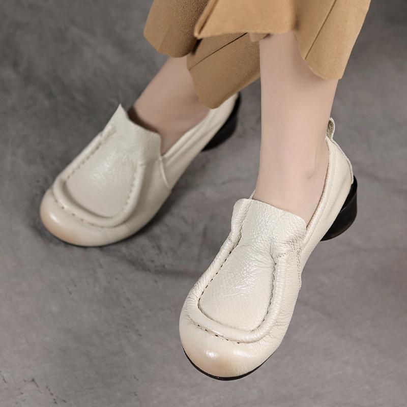 Женские кроссовки, летняя обувь, натуральная кожа, лоферы, слипоны, полые, 2025, новые, ручной работы, нескользящие кроссовки на платформе