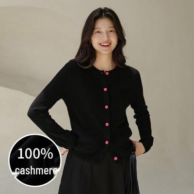 Женский кардиган Sinuofude из 100% кашемира с круглым вырезом