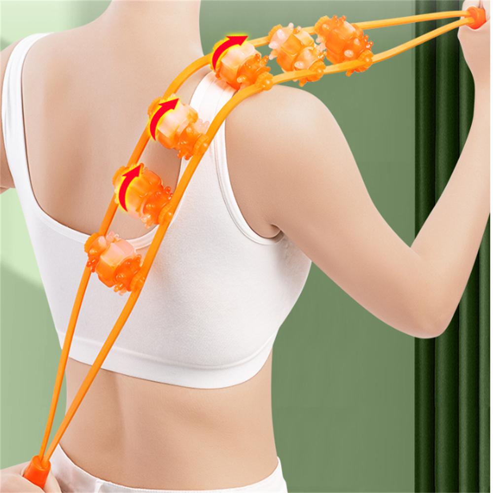 Массажер для мышц спины, плеч и шеи, инструмент для массажа меридианов, массажер для ног и тела от целлюлита, массажный ролик для фитнеса и физиотерапии