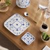 Импортное блюдо ROYAL COPENHAGEN, синее, рифленое, полукружевное, маленькое, квадратное, подарочное, для свадьбы, 1066922 [обычный продукт] 10,5 см