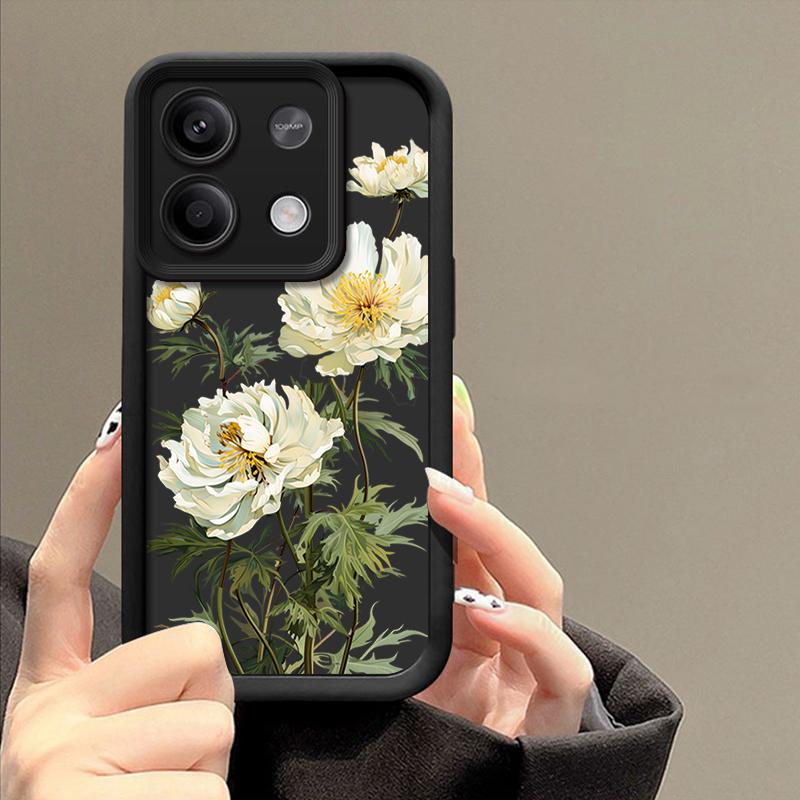 Белый цветочный узор чехол для Xiaomi Redmi Note 14 4G 13 Pro Plus Note 13 12 14 Pro 5G 11S 13C мягкий TPU силиконовый чехол для телефона