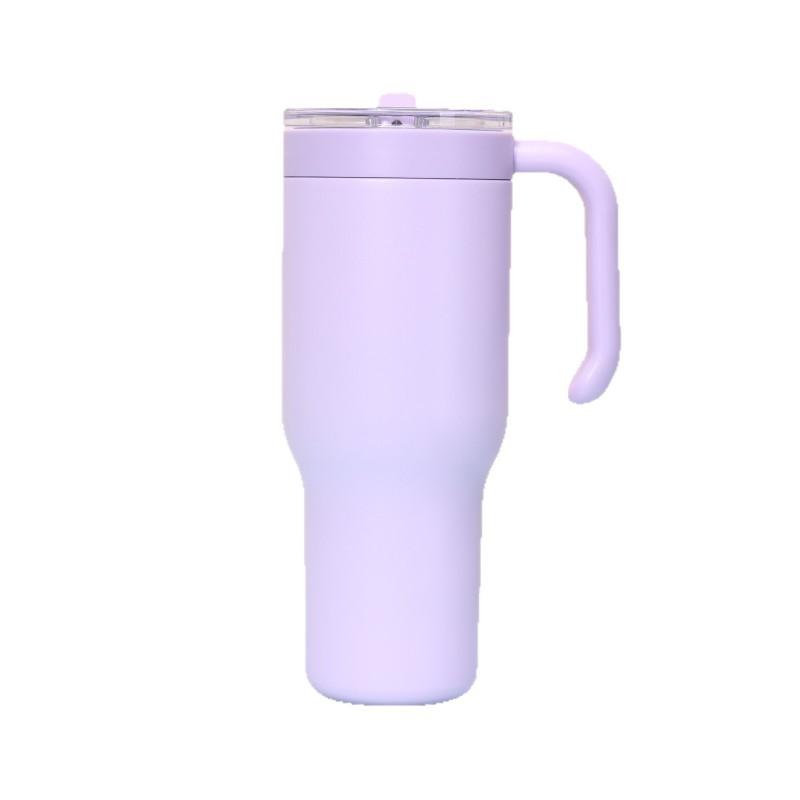40oz Stainless Steel Travel Mug With Handle Straw Vacuum Insulated Car Cup Office Outdoor Camping