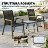 3-Piece Outdoor Bistro Set, Small Table with Adjustable Feet