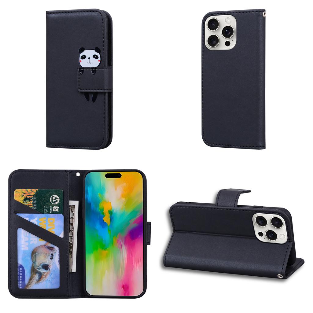 Магнитный кожаный чехол-книжка для iPhone 16e 16 15 14 13 12 11 X XS XR 8 7 Plus Pro Max Обложка Противоударный Милый мультяшный дизайн