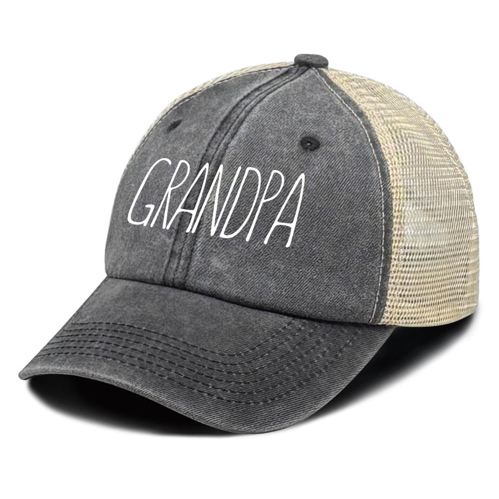 DAD And MOM Mesh Cap Adjustable Trucker Hat Grandpa Grandma Caps Distressed Snapback Baseball Cap Ideal Choice For Family