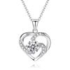 Rotating Heart-Shaped Moissanite Love Pendant Necklace - One Carat Korean Design