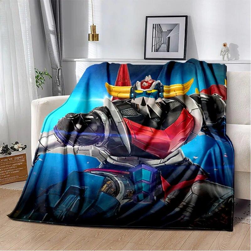 UFO Robot Grendizer Anime Cartoon Soft Plush Blanket,Flannel Blanket Throw Blanket for Living Room Bedroom Bed Sofa Picnic Kids