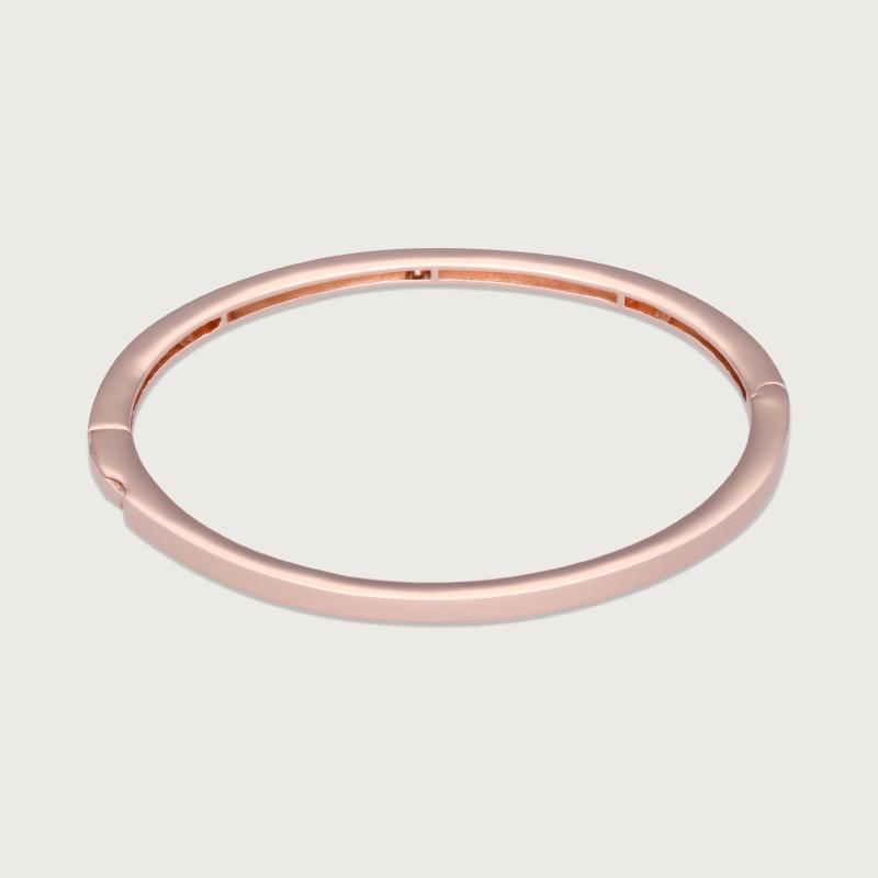 Herinov 14K Gold Slim Signature Bangle - Pink Gold