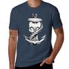 Pirate inspired anchor skull design. T-Shirt Big Size Short Sleeve Casual Top
