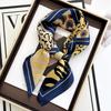 Роскошный квадратный шарф с леопардовым принтом, женский шарф из искусственного шелка, повседневная универсальная декорация, маленький шейный платок 70 см x 70 см