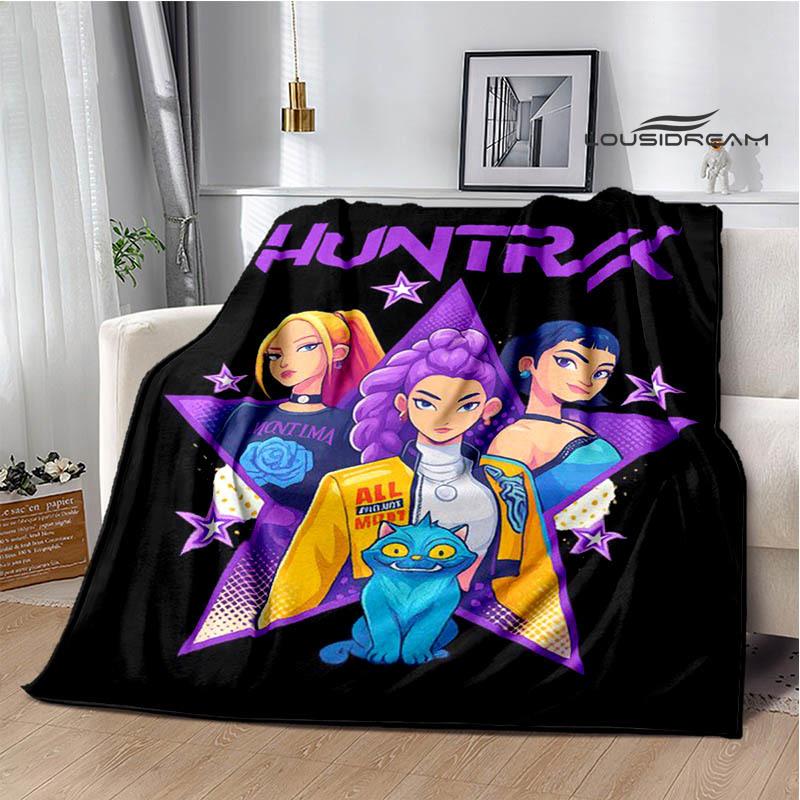 KPop Demon Hunters Cartoon printed blanket Picnic blanket Warm Flannel blankets Home bed linings blankets for beds Birthday Gift