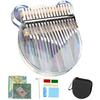 Yoseka 17-Key Rainbow Clear Crystal Kalimba, Thumb Piano with Acrylic Material, Perfect for Beginners, Includes Tuning Hammer, Storage Case, and Japan