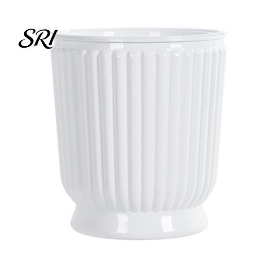 Breathable Plant Pot Self Watering Plastic Flower with Water Reservoir Easy Care Indoor Planter Wick Ropes Modern for Home Office Desktop Low