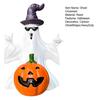 Halloween Ghost Pumpkin Statue Spooky Wizard Hat Sunglasses Ghost Resin Figurine Sculpture Holiday Party Home Desktop Decoration Ornament