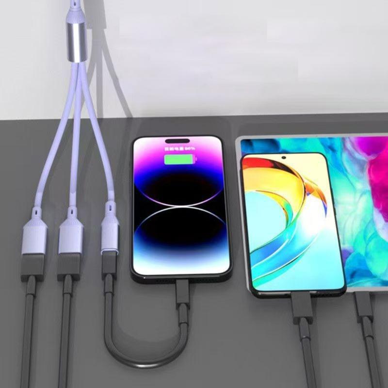 Многопортовый USB2.0 Type C Адаптер 3 Устройства Зарядка Для Компьютера Автомобиля Домашнего Офиса Пластик и Металл