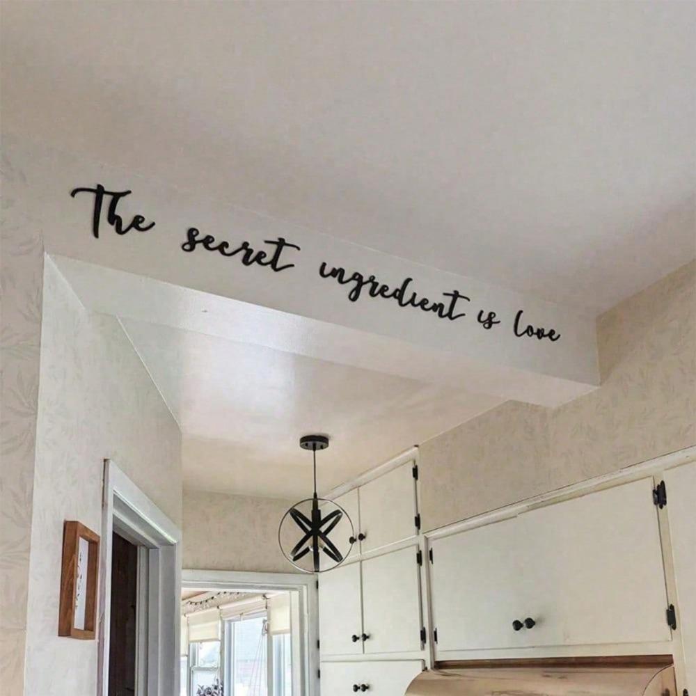 The Secret InGredient Is Love/Please Seat Yourself/This Is Us Modern Black Metal Wall Home Decor Hanging Wall Art For Home Decoration