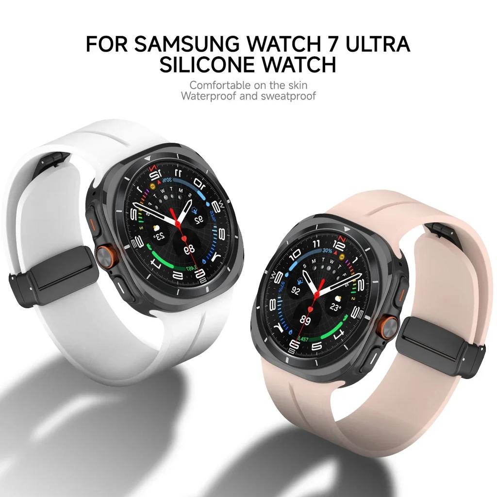 Магнитный ремешок для Samsung Galaxy Watch 7 Ultra 47 мм, ремешок без зазоров, силиконовый браслет для Galaxy Watch 7Ultra 47, ремешок для часов Correas