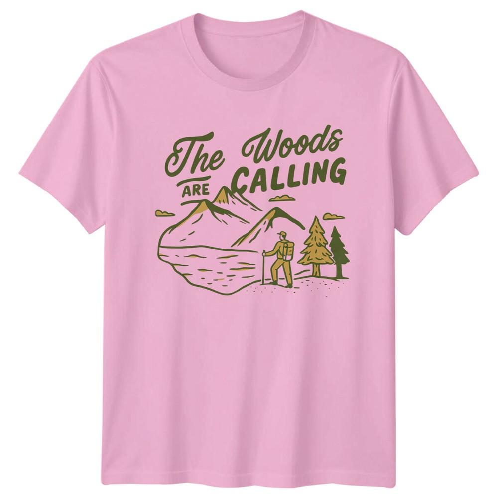 The Woods Are Calling Hiking Outdoors Unisexs TShirt Unisexs Graphic Tee