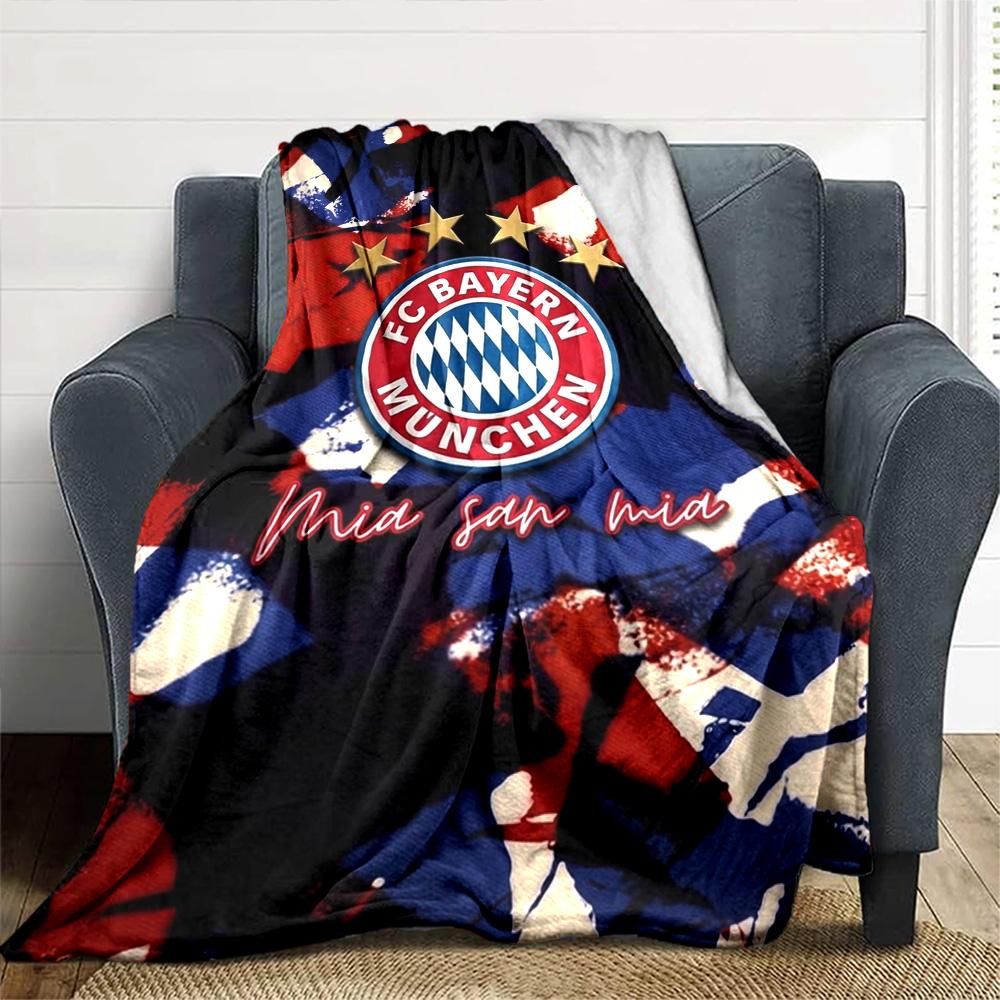 Fc Bayern München Print Flannel Blanket High Quality Warm Comfortable Cover for All Seasons Perfect for Gifts Home Decor
