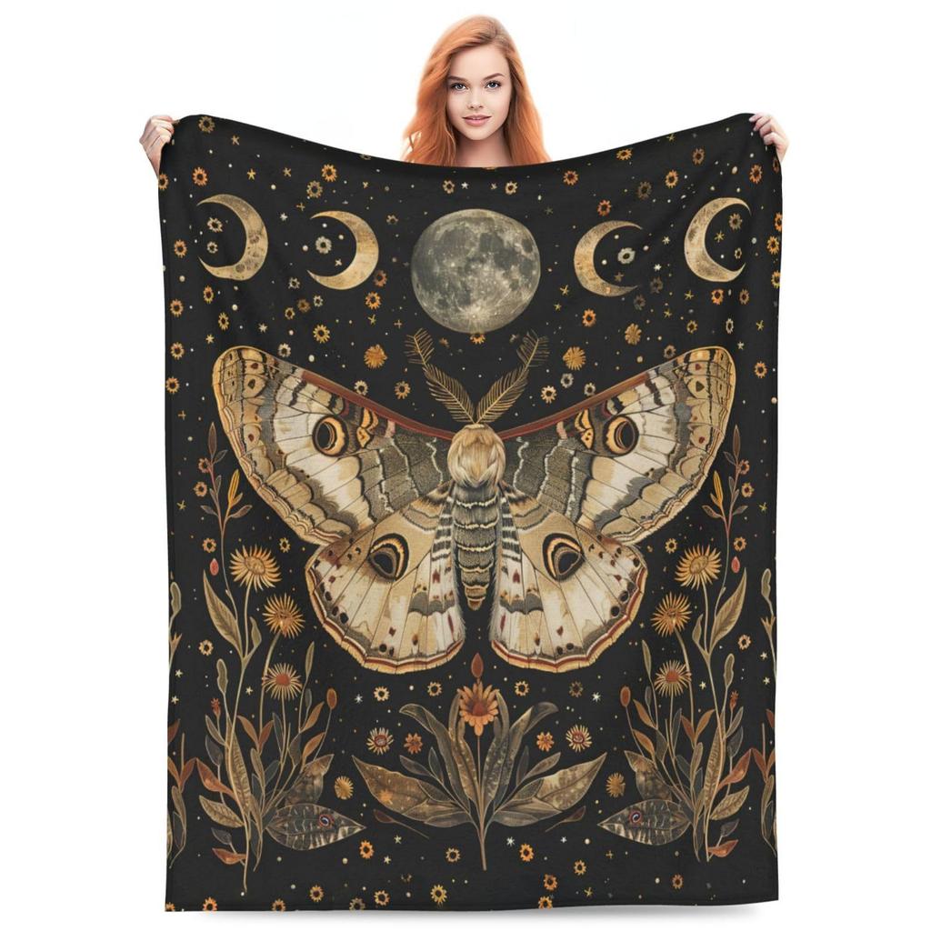 Retro Butterfly Sunflower digitalprinted polyester Bedroom velvet flannel soft sofa cover blanket Fleece blankets for beds
