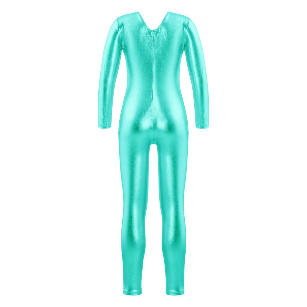 Детский базовый комбинезон с длинными рукавами для девочек, цельный комбинезон для гимнастики, спортивной одежды для балета и танцев, наряд