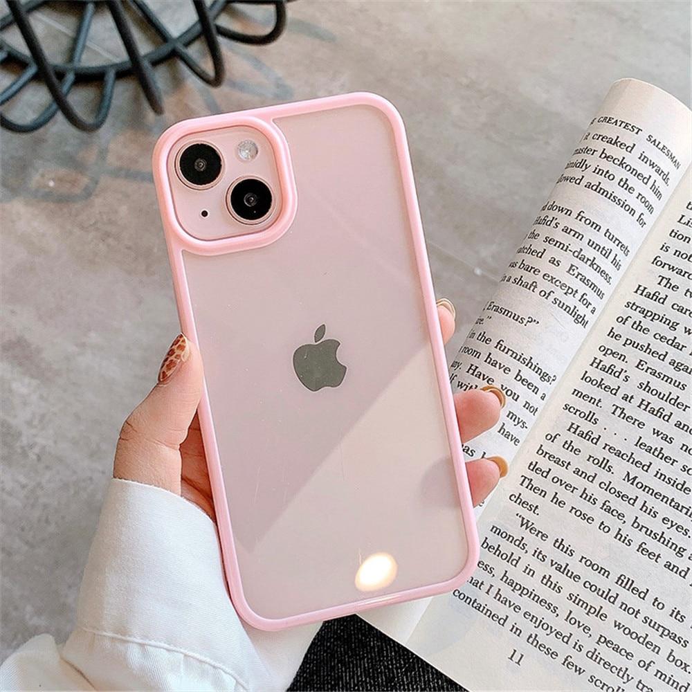 Противоударный силиконовый чехол-бампер Candy для телефона iPhone 14 11 12 13 Pro Max X XS XR 8 7 Plus SE, прозрачная защитная задняя крышка