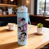 Бутылка для воды 750 мл с мультяшным K-pop принтом охотников на демонов, большая емкость, чашка для питья, портативная, для занятий спортом на открытом воздухе, детская, подарок для ребенка