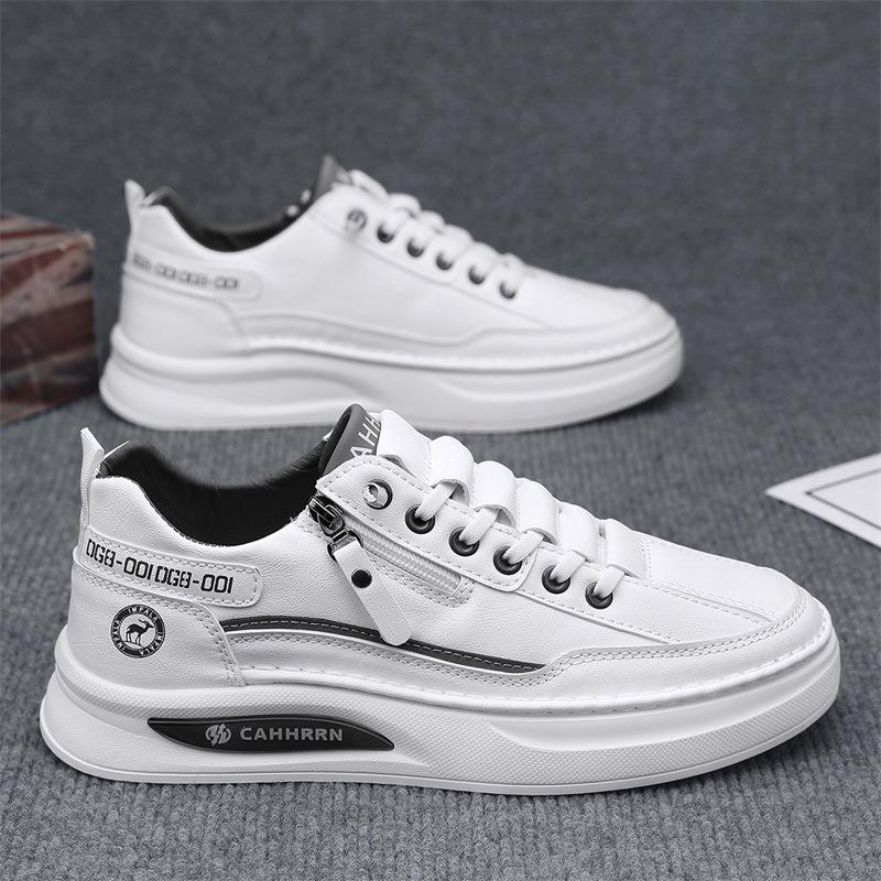 Мужская обувь 2025 новинка высококлассная повседневная обувь на платформе, трендовая обувь, удобная, универсальная белая обувь